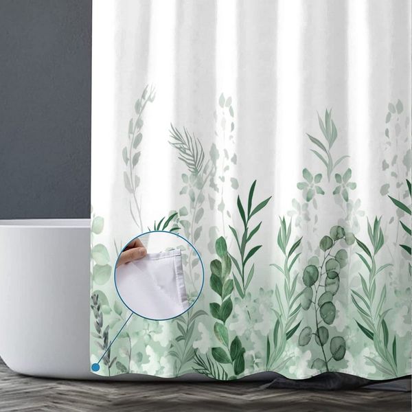 M&W DAS DESIGN Duschvorhang Shower curtains Anti schimmel Waschbar 180x200 Duschvorhang grün