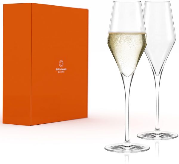 Stölzle Lausitz Champagner Gläser Quatrophil 2er-Set 290ml – Eleganter Champagnerkelch ideal für Sekt & Prosecco – Hochwertige Kristall Sektgläser aus deutscher Herstellung – Spülmaschinen- & Stoßfest