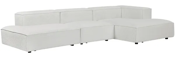 Vente-unique - RUZOLO Sofa SamtStoff Beige - B 169 cm x H 67 cm x L 330 cm