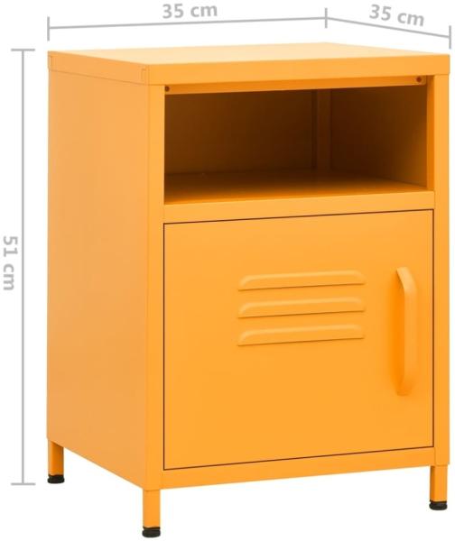 vidaXL Nachttisch Senfgelb 35x35x51 cm Stahl 336218 Bild 3