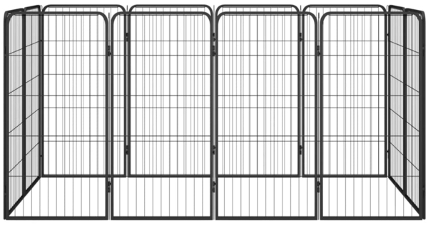 vidaXL 12-tlg. Hundelaufstall Schwarz 50x100cm Stahl Pulverbeschichtet 3115959