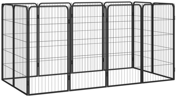 vidaXL 12-tlg. Hundelaufstall Schwarz 50x100cm Stahl Pulverbeschichtet 3115959