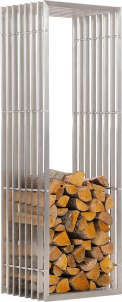 CLP Kaminholzständer Irving Edelstahl,40x50x150 cm