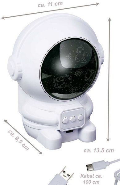 Grundig LED Nachtlicht Astronauten Himmel, LED fest integriert, Astronauten Projektor Nachtlicht