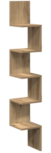 vidaXL Wand-Eckregal Artisan-Eiche 20x20x127,5 cm Holzwerkstoff 856615