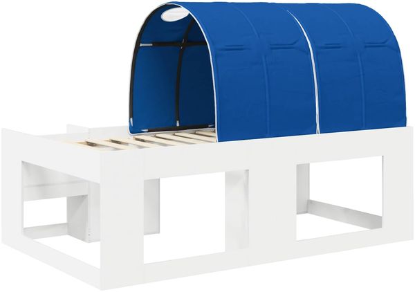 vidaXL Bett mit Tunnel mit Regal 3 Stk. Weiß und Blau Holzwerkstoff 3423583 Bild 8