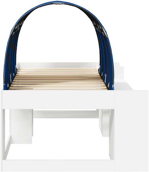 vidaXL Bett mit Tunnel mit Regal 3 Stk. Weiß und Blau Holzwerkstoff 3423583 Bild 7