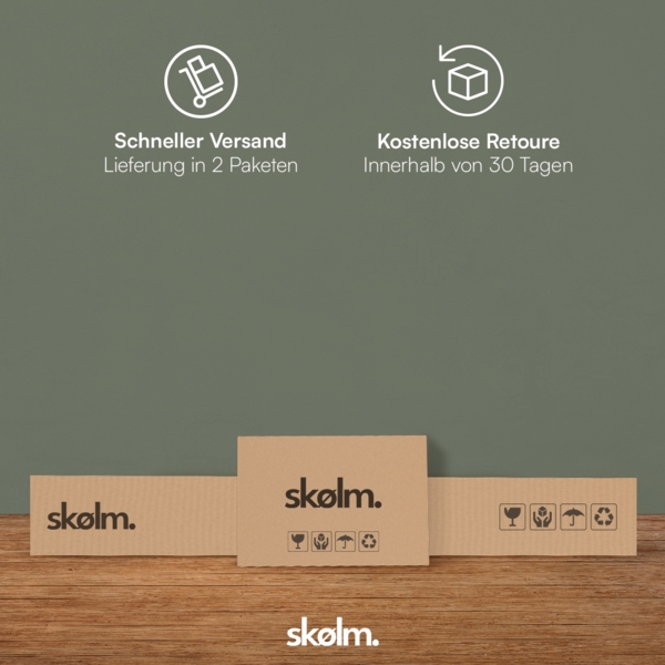 skølm 'Floki' Bett 180x200 cm, Bettgestell, natur geölt, Massivholzbett aus Buche, Doppelbett mit Bettkopf Bild 8