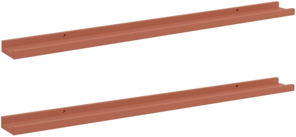 vidaXL Wandregal mit Regal 2 pcs Rot 100 x 9 x 3 cm Holzwerkstoff 42020004