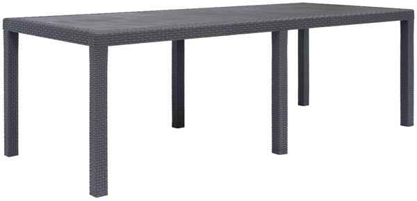 vidaXL Gartentisch, Kunststoff Rattan-Optik braun, 220 x 90 x 72 cm
