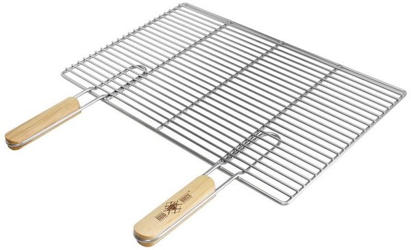 ECD Germany Grillrost Grill aus Edelstahl mit abnehmbaren Griffen robust & rostfrei für BBQ, Grillplatte 54x34cm Rechteckig für Gasgrill Holzkohlegrill Feuerstelle