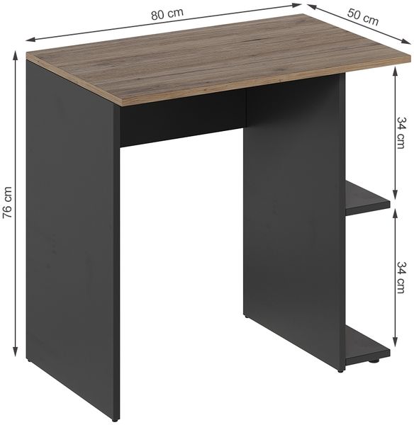 Schreibtisch Simple Anthrazit/Artisan 80 x 50 cm Vicco Bild 2
