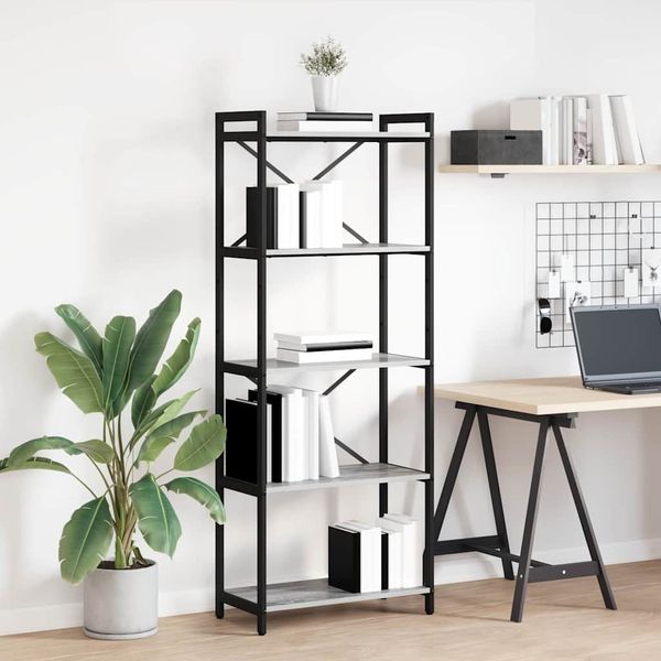 vidaXL Bücherregal Grau Sonoma 60 x 30 x 155 cm Holzwerkstoff 868386