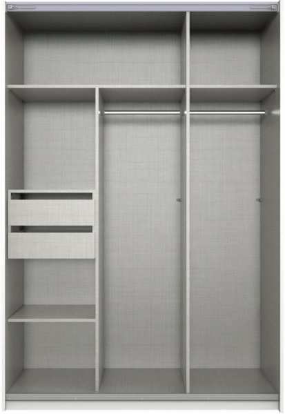 Wimex Kleiderschrank Mugano, B/T/H 135 oder 180/65/198cm, Made in Germany (wähle Deine Ausstattung: Basic oder Premium) 2 Schwebetüren mit oder ohne Spiegel, Metallgriffe Bild 2