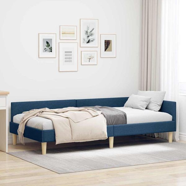 vidaXL Eckbettgestell Blau 80 x 200 cm Stoff 42016108