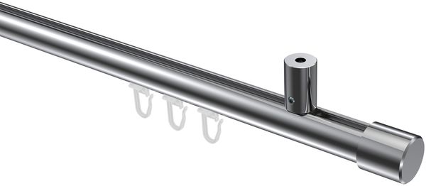 Innenlauf-Gardinenstangen-Set Sonius Santo 180 cm, 1-läufig, 20 mm Ø Chrom