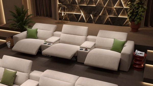 Sofanella Kinosofa LENOLA Kinosessel 3-Sitzer Stoffgarnitur in Gelb XXL: 401 Breite x 109 Tiefe Bild 2