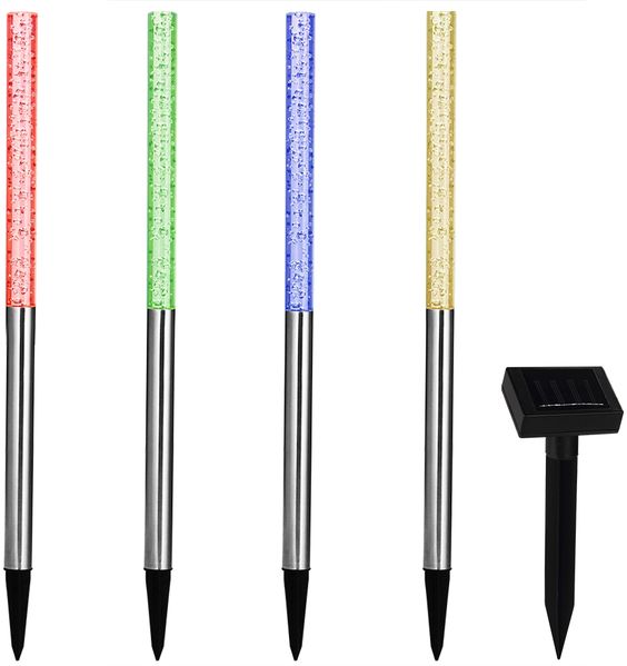 MONZANA® 4x LED Solarlampe Außen Bunt Wetterfest IP44 Solar Edelstahl Farbwechsel Garten Solarleuchte Gartenbeleuchtung