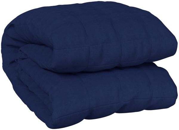 vidaXL Gewichtsdecke Stoff, 1 x Gewichtsdecke, Dunkelblau, 220x240 cm, Baumwolle, 11 kg Bild 2