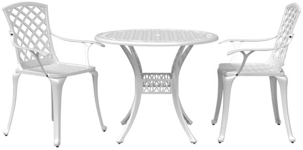 vidaXL 3-tlg. Bistro-Set Weiß Aluminiumguss 3216332