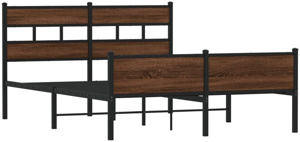 vidaXL Bettgestell ohne Matratze Braun Eiche 150x200 cm Holzwerkstoff 4017346 Bild 3