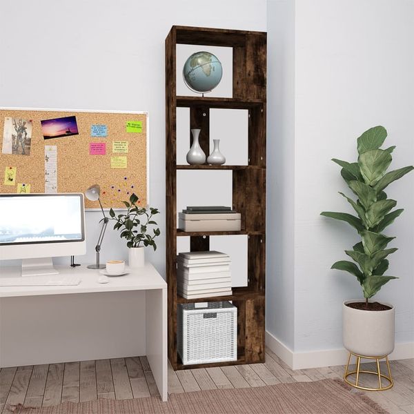 vidaXL Bücherregal Räuchereiche 45x24x160 cm Holzwerkstoff 826375