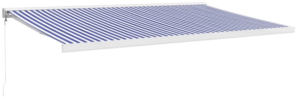 vidaXL Markise Einziehbar Blau und Weiß 5x3 m Stoff und Aluminium 3154525