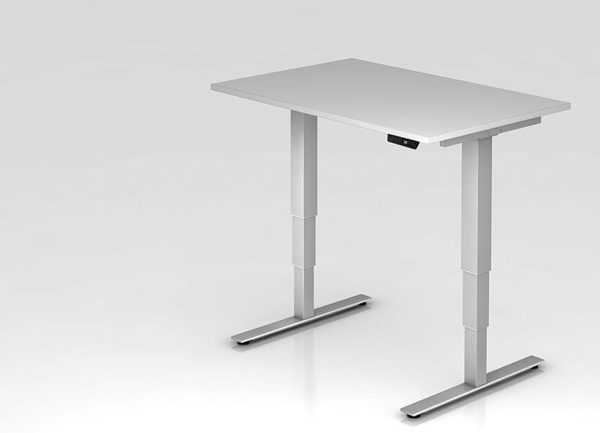 Sitz-Steh-Schreibtisch elektrisch XDSM12 120x80cm Eiche Gestellfarbe: Silber Bild 6