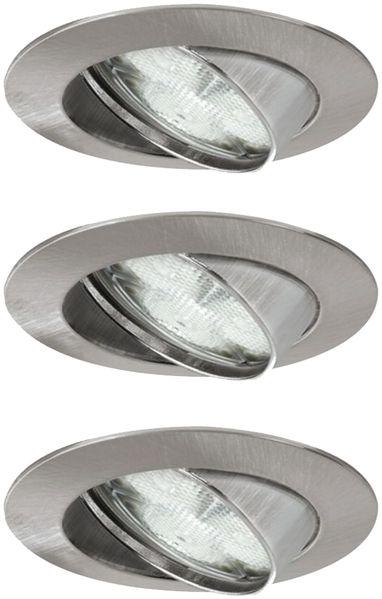 Paulmann Premium Einbauleuchten Set RGB Wellness LED mit FB 3x3W 230V 350mA 83mm Eisen gebürstet/Alu Zink5577