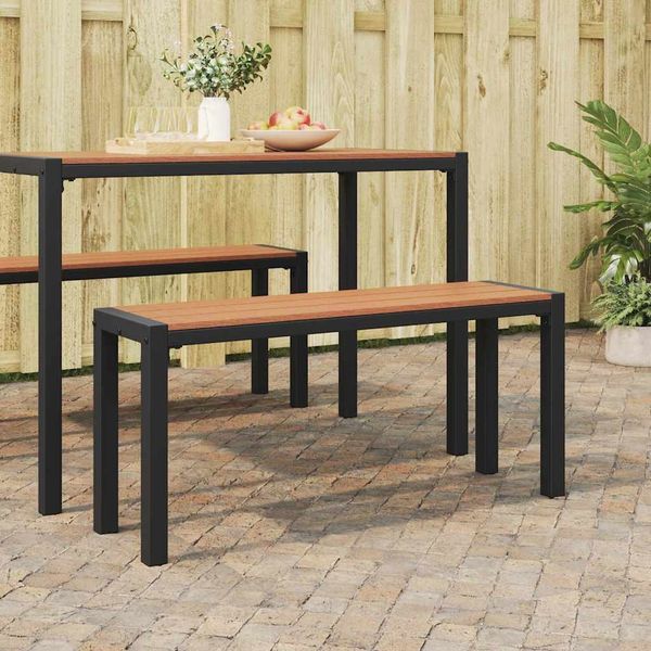 vidaXL Gartenbank Braun 100 x 28 x 45 cm Stahl 42001772