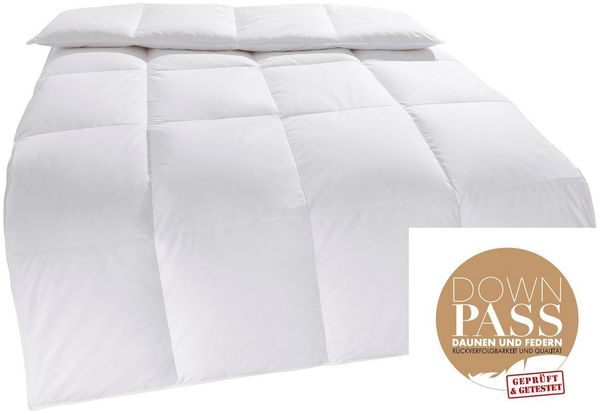 OTTO home Daunenbettdecke Chevillon Bettdecke 135x200 cm, 155x220 cm und weitere Größen, Füllung: 90% Daunen & 10% Federn, Bezug: 100% Baumwolle, Bettdecken, Sommer, Winter, Allergiker geeignet (Hausstauballergiker)