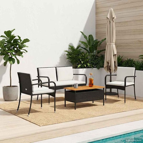 vidaXL Garten Set mit Kissen Stahl 42025101