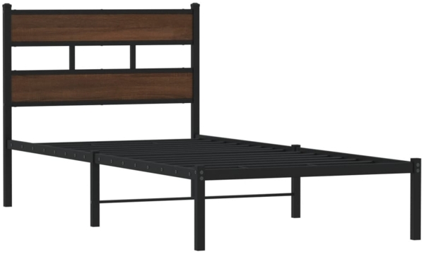 vidaXL Bettgestell ohne Matratze mit Kopfteil Braun Eiche 100x190 cm 4017145 Bild 2
