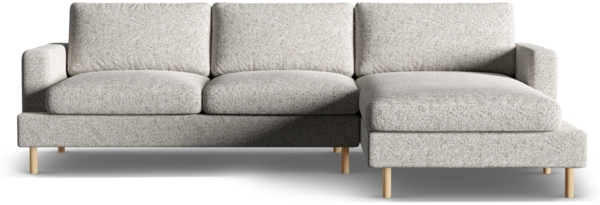Micadoni Ecksofa Aliya 3-Sitzer Rechts Strukturierter Stoff Beige Melange