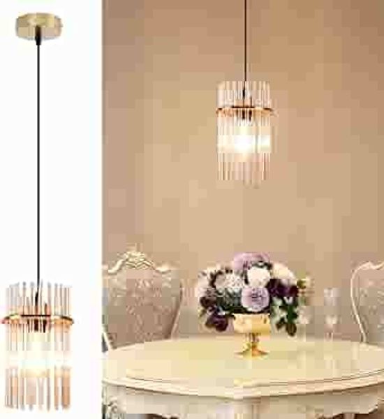 ZMH Pendelleuchte 1 Flammig Glas E27 Gold Retro Ø 30 cm Esstischlampe Hängend Für Esszimmer Cafe Bar Küche Wohnzimmer Ohne Leuchtmittel