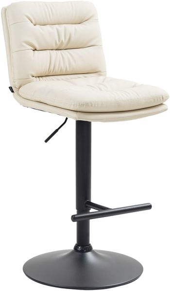 Barhocker TURIN - Creme, Kunstleder, Schwarz Barhocker mit Lehne Barstuhl Tresenhocker Tresenstuhl Kneipenhocker Kneipenstuhl