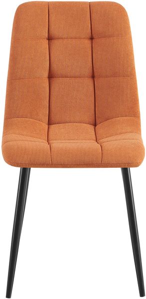 2er Set Esszimmerstuhl FANOR - Cord Orange 45x55x84 cm | Essstühle Esszimmerstühle Küchenstühle Wohnzimmerstühle