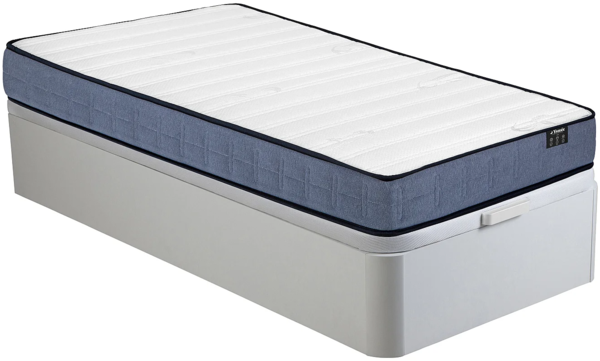 Vente-unique - Bett mit Bettkasten - 90 x 190 cm - Weiß - Taschenfederkernmatratze - Höhe 19 cm - DAYNI von YSMÉE