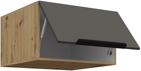 Küchen Aufsatzschrank 60 cm ARIA Graphite ultra matt + Eiche Artisan matt, hochwertige Fronten mit Anti Fingerprint Beschichtung Küchenzeile Küchenblock Bild 3