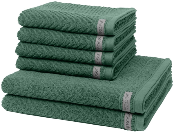 Ross Smart 6 tlg. Frottier-Set - 4 X Handtuch (50 X 100cm), 2 X Duschtuch (70 X 140cm) - 520 g/m2 - Kiefer