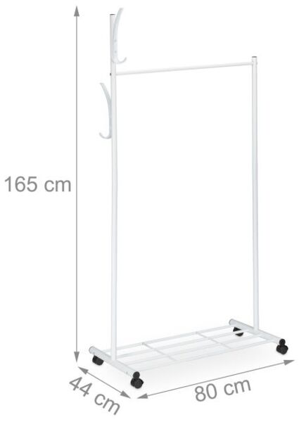 Weiße Garderobe mit Rollen 10046095 Bild 4