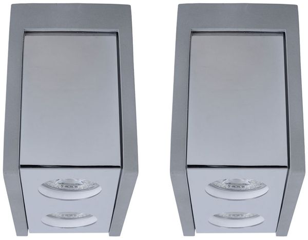 2er Set Deckenlampe, Metall, Beton, grau, 2 Flammig, L 18 cm