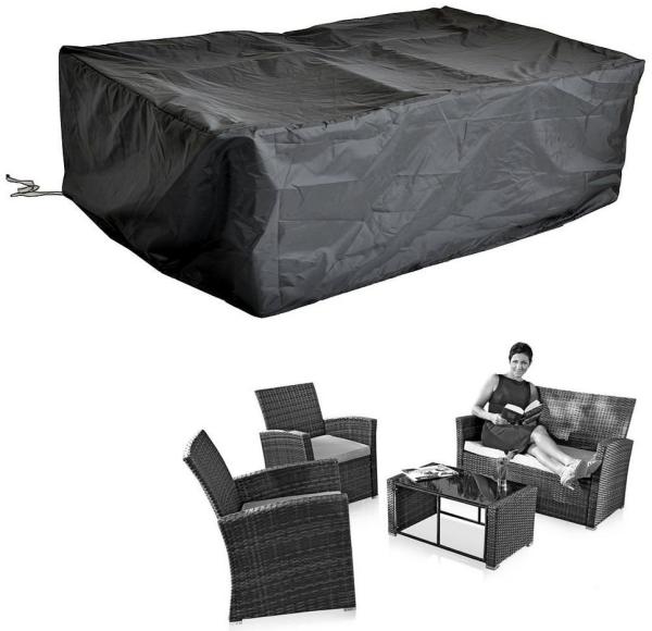 Feel2Home Gartenmöbel-Schutzhülle Schutzhülle 132x132x80 Schwarz Gartenmöbel Rattan Abdeckung Plane, ca. 132 x 132 x 80 cm (L x B x H)