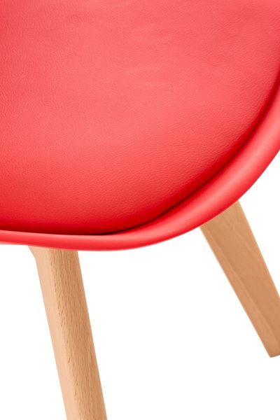 CLP 4er Set Esszimmerstuhl Linares Mit Buchenholzgestell,rot Kunststoff Bild 7