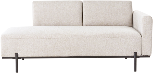 Chaiselongue SAVASSE Kunstleinen Hellbeige