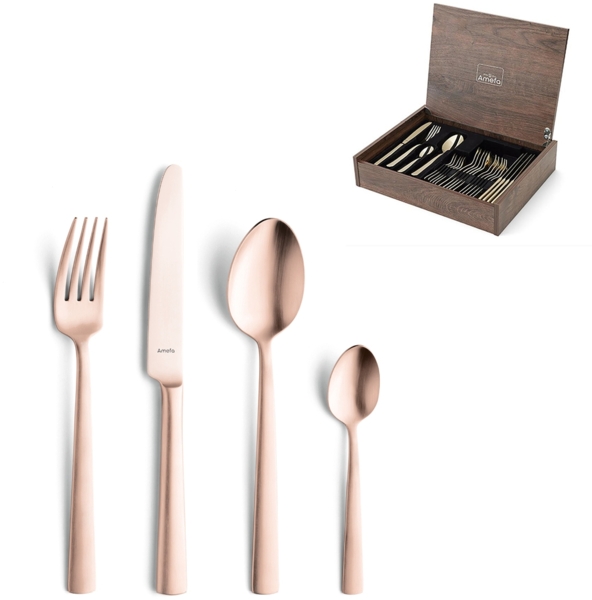 Amefa VENTURA Besteckset 24-teilig PVD kupfer mattiert