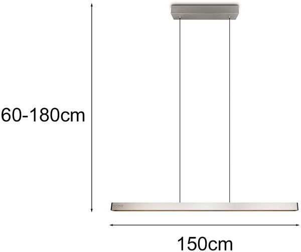 LED Pendelleuchte DONEGAL elektrisch höhenverstellbar, Tageslicht, Breite 150cm Bild 4