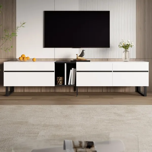 Lowboard, Breite 180 cm, TV-Schrank, Fernsehtisch, Fernsehschrank für Wohnzimmer, stehend