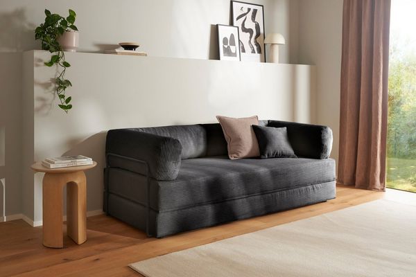 homsy by Ana Johnson Schlafsofa Folda Dauerschläfer, B: 206 cm, Liegefl. 181x198 cm, mit Bett-/Schlaffunktion, inkl. 1x Zierkissen, Tonnentaschenfederkern