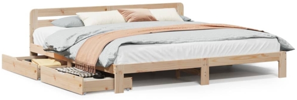 vidaXL Massivholzbett ohne Matratze 180x200 Kiefernholz 3309854